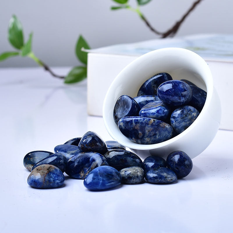 Blue Sodalite Tumbled Stones for Intuition and Communication - Polished Healing Crystals for Spiritual Insight