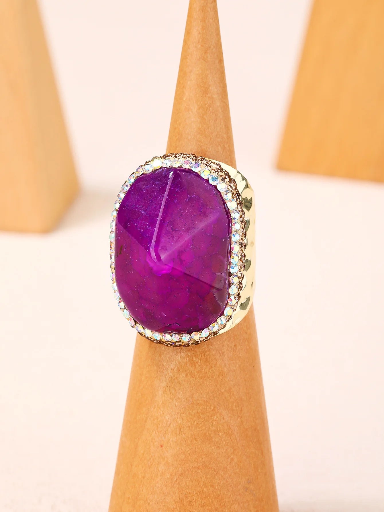 Purple Agate Gemstone Ring