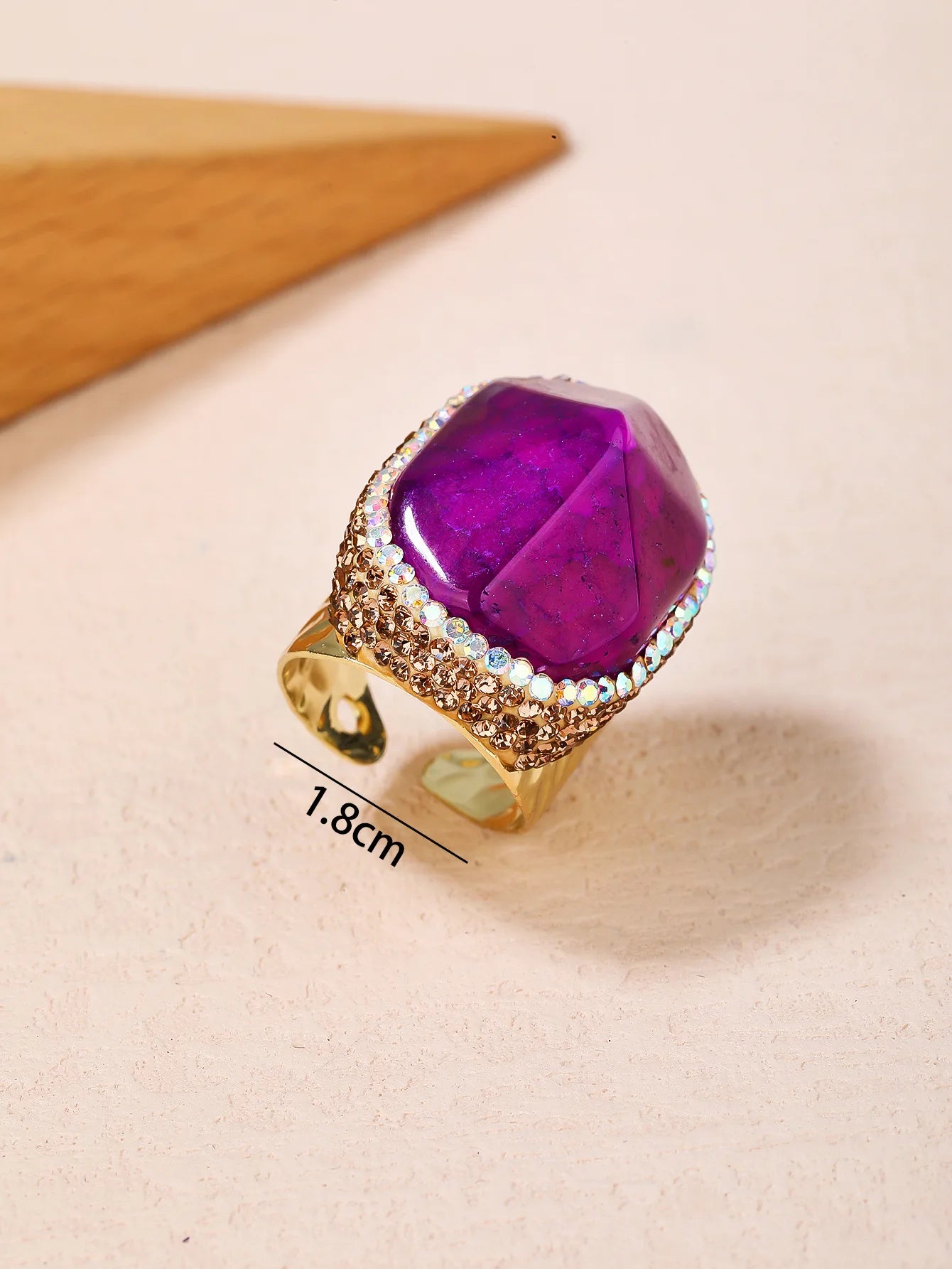 Purple Agate Gemstone Ring