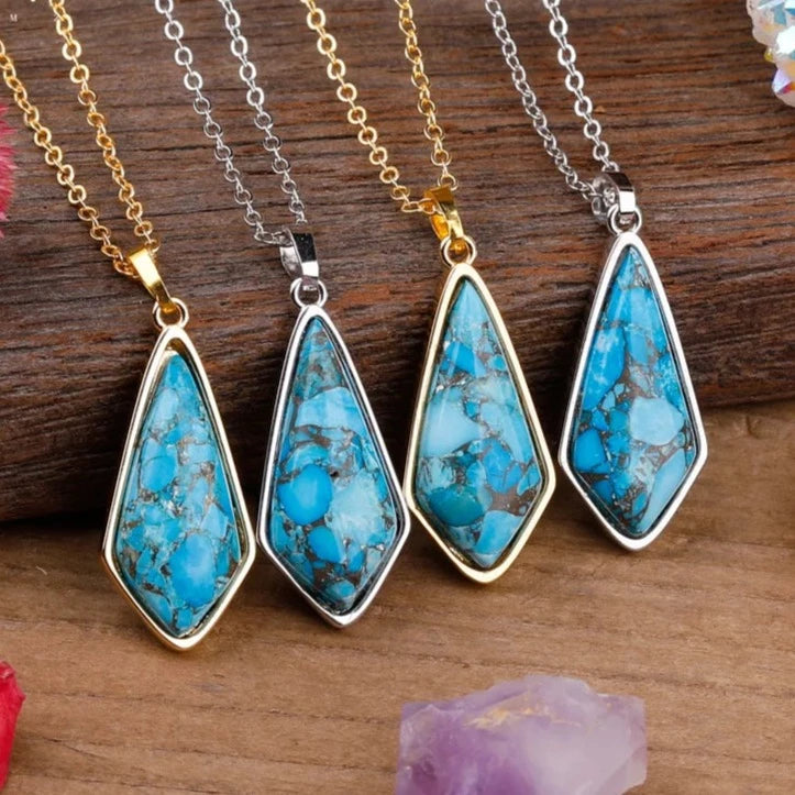Gold Line Turquoise Necklace