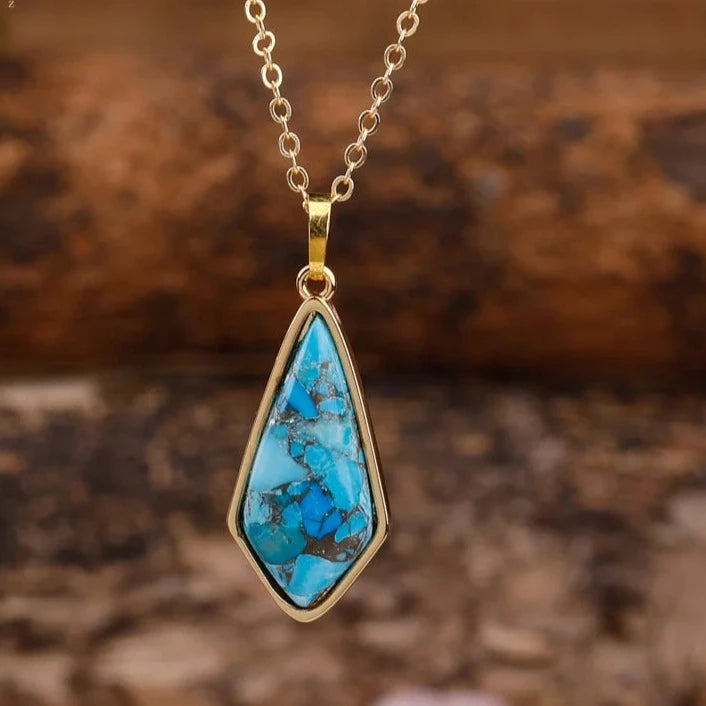 Gold Line Turquoise Necklace