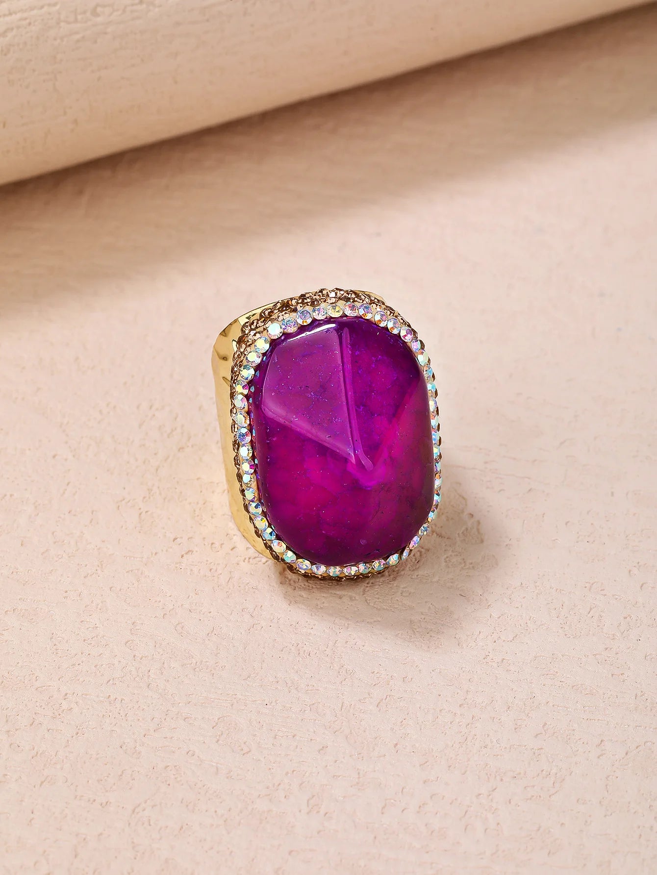 Purple Agate Gemstone Ring