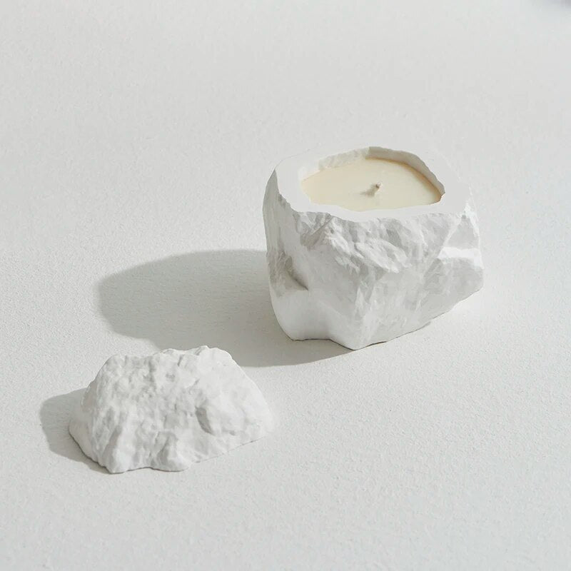 Stone shaped healing candle