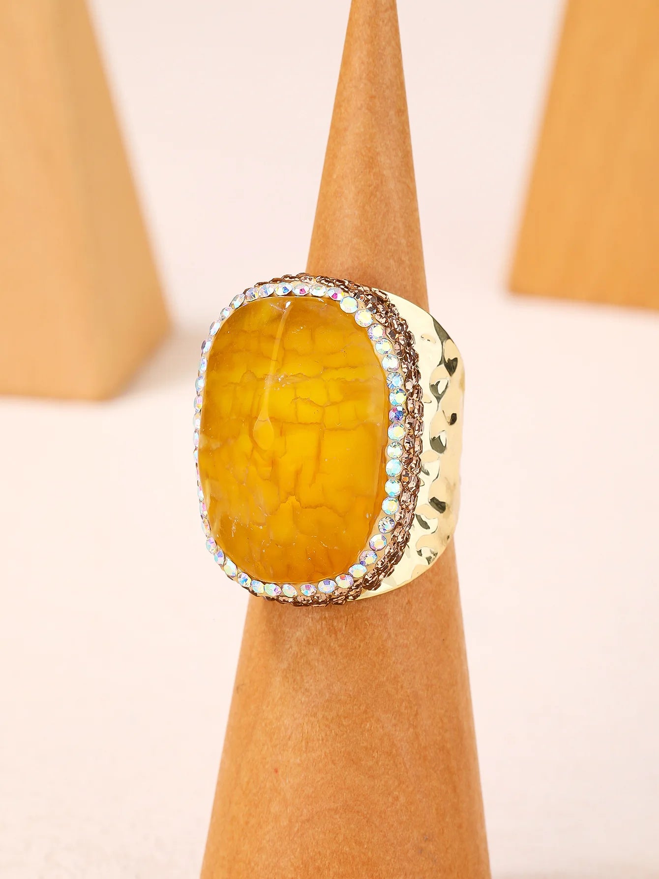 Yellow Agate Gemstone Ring
