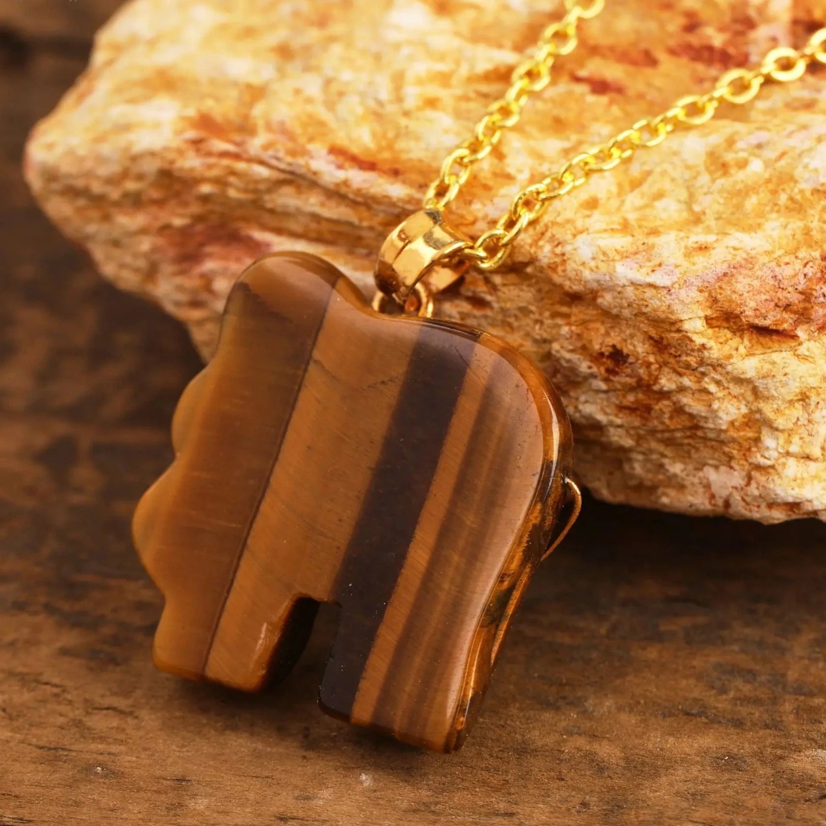 Tiger's Eye Carving Crystal Necklace